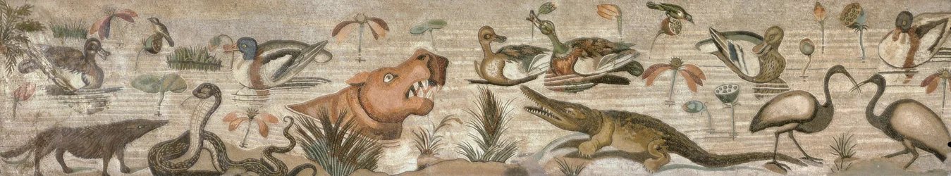 Nilscen, från Casa del Fauno (Faunens hus) Pompeji (mosaik)